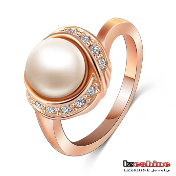 Rosen-Gold überzogene Perlen-Ring-Hochzeits-Schmucksachen (Ri-HQ1020-A)